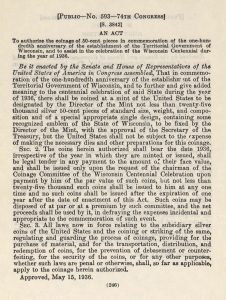 Historic Legislation, May 15, 1936. Full text is duplicated in the body of this page.