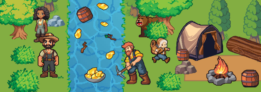 scene from Gold Rush game